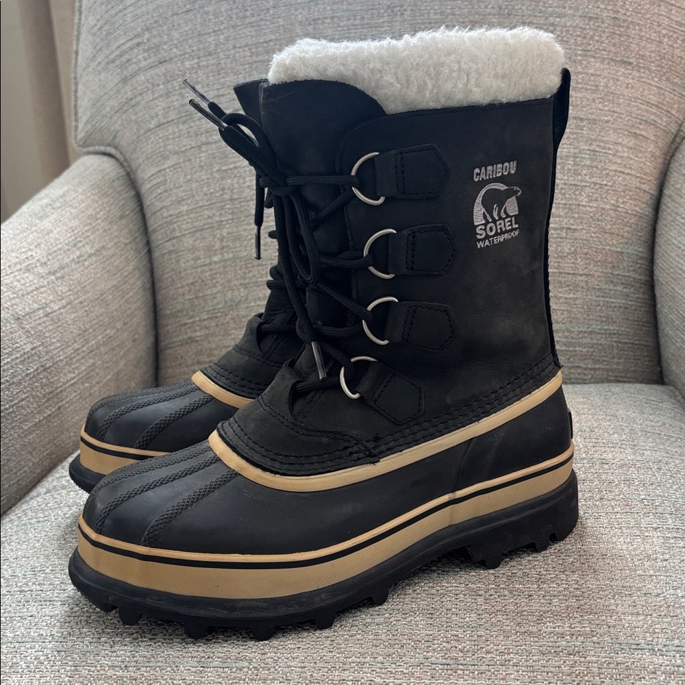 SOREL Black Caribou Waterproof Insulated Winter Boots Women’s‎ size 7